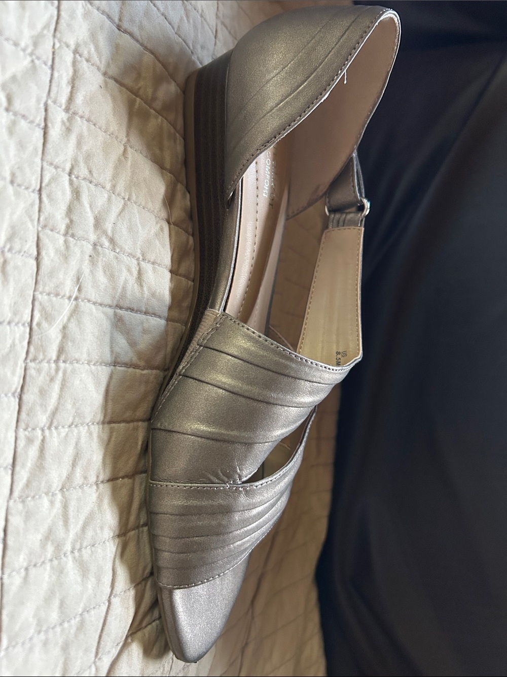 Naturalizer Silver Metallic Ankle-Strap Wedge sandals. - Picture 4 of 5